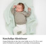 Ehrenkind® Mulltücher 70x70 cm aus Bio-Baumwolle – 4er-Set Musselintücher für Neugeborene – Bild 6