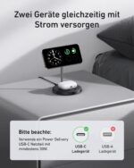 Anker MagGo 15W 2-in-1 Wireless Ladegerät – MagSafe Induktive Ladestation für iPhone & AirPods – Bild 3