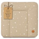 Wickelauflage 85x72 cm wasserdicht & abwaschbar – Wickelmatte Beige mit Sternen für Wickeltisch