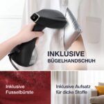 LEBENLANG Dampfglätter 1500W mit 300ml Tank – Testsieger Handdampfbügeleisen – Bild 7