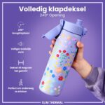 ion8 Vakuumisolierte Trinkflasche 500ml – Auslaufsicher mit Einhandöffnung für Unterwegs – Bild 5