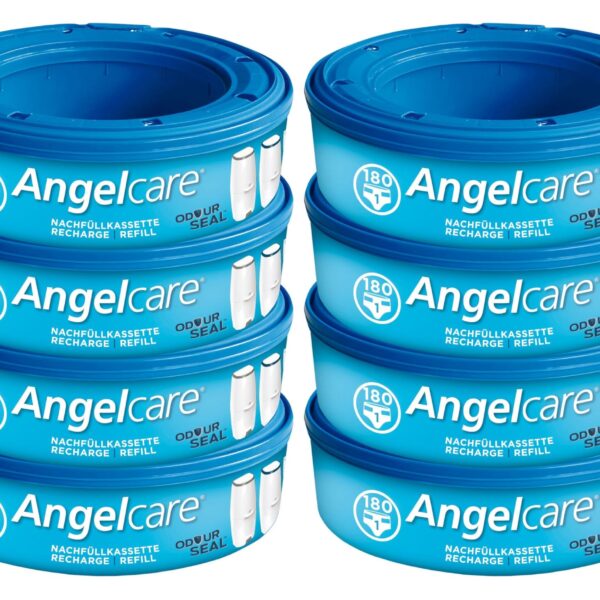 Angelcare 8er-Pack Nachfüllkassetten für Windeleimer Comfort Plus – Geruchsdicht