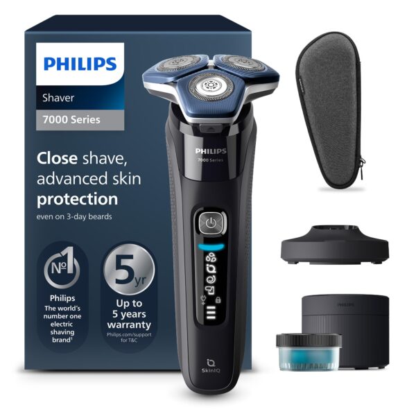 PHILIPS Series 7000 Elektrorasierer – Nass- & Trockenrasur mit SkinIQ-Technologie für Herren