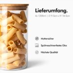 KIVY Vorratsgläser 4x 1200ml mit Bambusdeckel – Luftdichte Glas-Aufbewahrung für Küche – Bild 5
