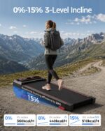 UMAY Klappbares Laufband mit 15% Steigung – Heimtraining bis 136 kg Belastung – Bild 4