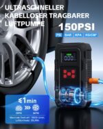 Povasee A1 Starthilfe Powerbank 6000A mit 150 PSI Kompressor – 4-in-1 Jump Starter für PKW – Bild 3