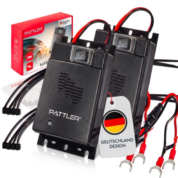 PATTLER® Marderschreck Ultraschall X2 – 12V Marderabwehr für Motorraum & Garage