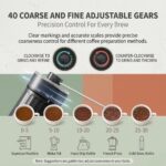 OrkeyDolk® Manuelle Kaffeemühle mit Keramikmahlwerk – 40-stufig für Aeropress & Pour Over – Bild 3