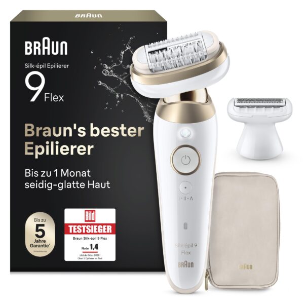 Braun Silk-épil 9 Flex Epilierer mit 360°-Kopf – Bis zu 1 Monat glatte Haut für Damen