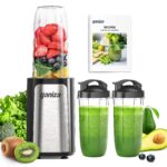 Ganiza GB1 Standmixer 900W – Smoothie Maker mit 3 Tragbechern & Edelstahlklingen