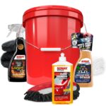 Autowäsche Set mit SONAX Shampoo, Felgenreiniger & Detailer – Komplettset für Profireinigung