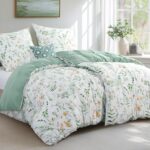 Aisbo Bettwäsche 135x200 4teilig Mikrofaser – Florale Bettgarnitur mit Reissverschluss – Bild 2