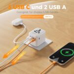 TESSAN Universal Reiseadapter mit 5 USB – Internationaler Steckdosenadapter für 150+ Länder – Bild 5
