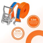 INTAKO Spanngurte mit Ratsche 4m – 2000kg Tragkraft, 4er Set, TÜV & DIN EN 12195-2 – Bild 4