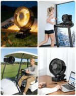 ArsMotin USB Akku Ventilator mit Fernbedienung – 44h Laufzeit, LED-Licht & 360° Drehbar – Bild 8