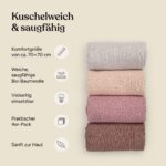 Ehrenkind® Mulltücher 70x70 cm aus Bio-Baumwolle – 4er-Set Musselintücher für Neugeborene – Bild 4