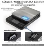 BOMATA Digitale Küchenwaage 5 kg mit Prozentfunktion – Hochpräzise Bäckereiwaage USB-aufladbar – Bild 4