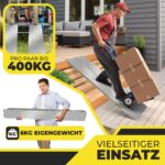 MASKO® 2er Set Auffahrrampe Verzinkter Stahl – 400 kg Tragkraft für PKW & Anhänger – Bild 4