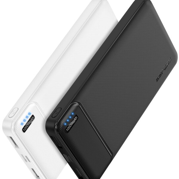 AsperX Power Bank 10000mAh 2er-Set – Externes Ladegerät mit USB-C für iPhone & iPad