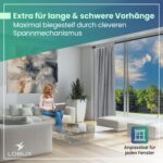 Gardinenstange ohne Bohren 260–350 cm, Ø 32 mm – Teleskopstange für Vorhänge & Dusche – Bild 3