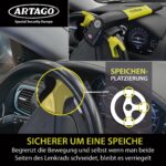Artago 870 Lenkradkralle 2in1 mit 120dB Alarm & LED – Diebstahlsicherung Auto – Bild 3
