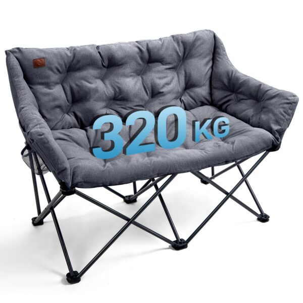 EVER ADVANCED Campingsofa 124cm für 2 Personen – 320kg belastbar mit 6cm Polsterung