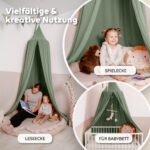 lilimaus Baldachin Kinderzimmer – Handgenähter Betthimmel aus 100% Baumwolle Musselin – Bild 4