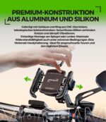 MOGGAM Motorrad Handyhalterung mit Antivibration – 360° drehbar für Lenker & Spiegel – Bild 8