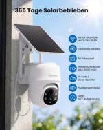 Cinnado Überwachungskamera Aussen Solar 2K – Akku WLAN Kamera 360° mit PIR & Farbnachtsicht – Bild 3