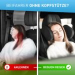 FLIPLINE Auto-Kopfstütze mit schwarzen Nähten – ergonomische Nackenstütze für Kinder & Erwachsene – Bild 2