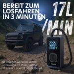 efalce Akku Luftkompressor 150PSI – Wiederaufladbar mit TrueGauge für Auto & Fahrrad – Bild 6