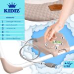 KIDIZ® Babywippe mit 5 Geschwindigkeiten & Naturgeräusche – Faltbar, Sicher & Beige – Bild 7