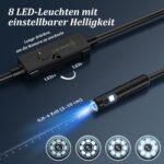 Ennovor 1920 HD Endoskopkamera – 5m Inspektionskamera mit 8 LED für Android & iOS – Bild 5