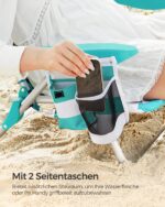 SONGMICS Campingstuhl mit Kopfstütze & verstellbarer Rückenlehne – Tragbarer Strandstuhl 150 kg – Bild 8