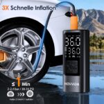 HOVVIDA Elektrische Luftpumpe 5200mAh – Tragbarer Kompressor mit Auto-Abschaltung für Fahrrad, Auto, Motorrad – Bild 2