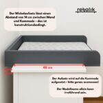 regalik Wickelaufsatz für IKEA Malm – 72x54 cm Wickeltisch mit abgerundeten Frontplatten, Oak – Bild 5