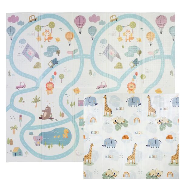 CCLIFE Krabbelmatte 196x176 cm – Rutschfeste Spielmatte für Babys & Kleinkinder