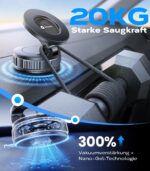 VICSEED Magnetische Autohalterung mit Vakuumsaugnapf & 20× N55 Magnete – 360° drehbar für iPhone & Samsung – Bild 3