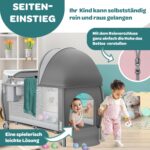 Kidiz Babybett Reisebett 120x60 cm mit Wickelauflage, Moskitonetz & Tragetasche – Bild 8
