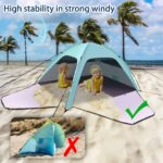 Strandmuschel UV-Schutz 80+ für 1-3 Personen – Pop-up Strandzelt mit Reissverschluss – Bild 6