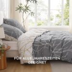BEDSURE Bettwäsche 135x200 4teilig – Mikrofaser Wendebettwäsche mit Reissverschluss Grau – Bild 6