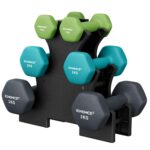 SONGMICS Kurzhantel-Set 9kg mit Ständer – Neopren-Hanteln 1-3kg für Anfänger