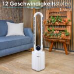 Zilan Blattloser Turmventilator mit BLDC Motor – 12 Stufen, 45° Oszillation, Fernbedienung – Bild 5