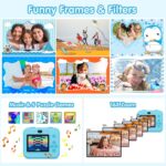 ASTGMI Sofortbildkamera für Kinder mit 1080P HD & Sofortdruck – Blau – Bild 4