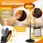 KESSER Infrarot Wickeltischstrahler 2000W – Heizstrahler mit Kippsicherung & Wandmontage – Bild 3