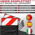 ATHELON 3in1 Warntafel Italien, Spanien & Portugal – Reflektierendes Warnschild mit Spanngurten – Bild 7