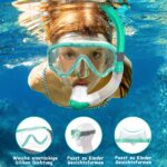 Vvinca Schnorchelset Kinder 4-14 Jahre – 180° Panoramablick mit Anti-Fog & Dry-Ventil – Bild 3