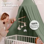 lilimaus Baldachin Kinderzimmer – Handgenähter Betthimmel aus 100% Baumwolle Musselin – Bild 3