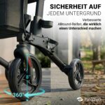 Helavo Faltbarer Rollator mit Sitz – Leichtgewicht Aluminium Gehwagen für Senioren – Bild 3