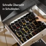 KIVY Gewürzgläser Set 24x 120ml mit Streueinsatz & 240 Etiketten – Luftdichte Gewürzbehälter – Bild 4